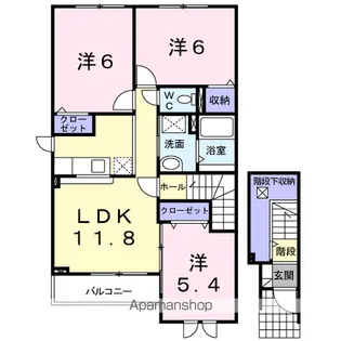 ブリーズ ガーデン 2号館【2階】の間取り